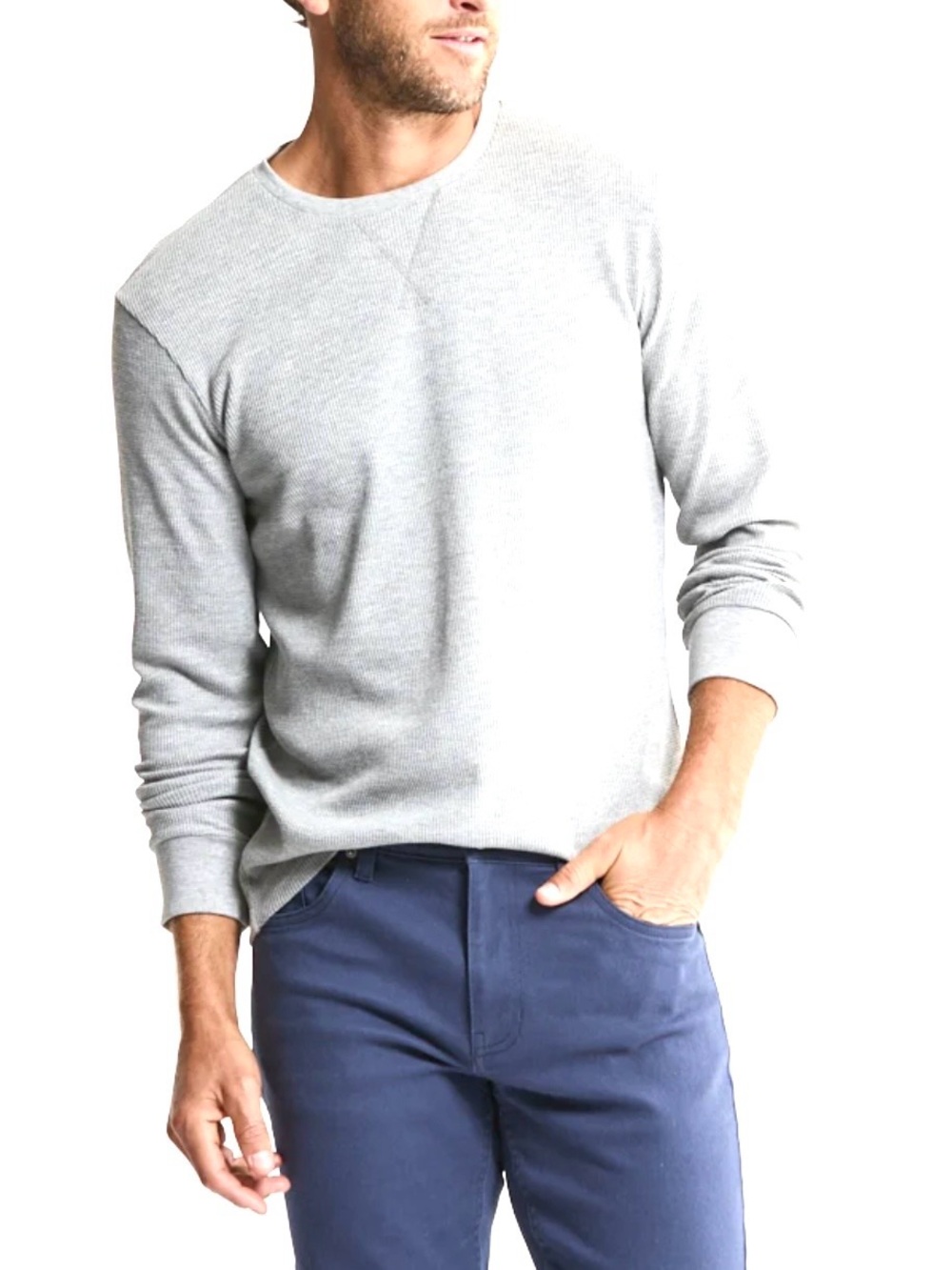 JACHS MFG Waffle-knit Thermal Shirt, white